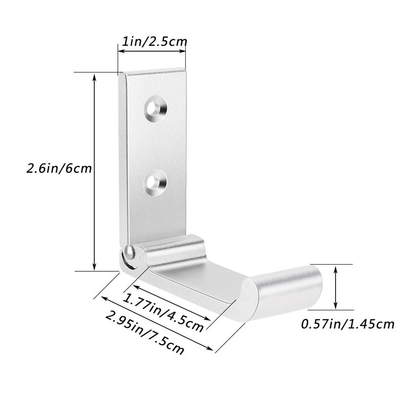 MsBong 6PCS Folding Coat Hooks, Wall Hooks for Hanging Coat Hooks Hardware No Rust Heavy Duty Aluminum Alloy Hooks Wall Mounted with Screws for Keys, Towel, Hat, Bags (6PCS-Silvery) - Image 2